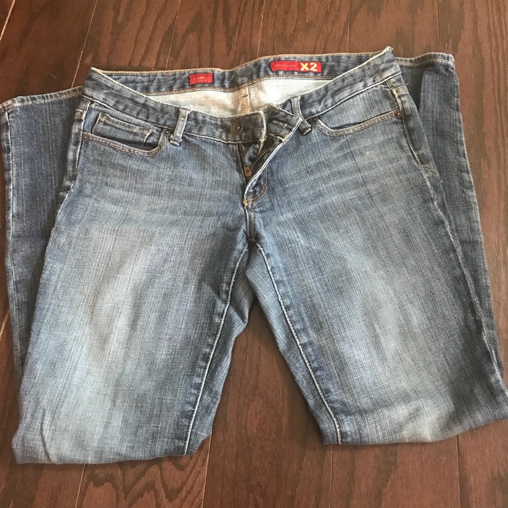 Express x2 skinny w01 denim blue jeans size 12